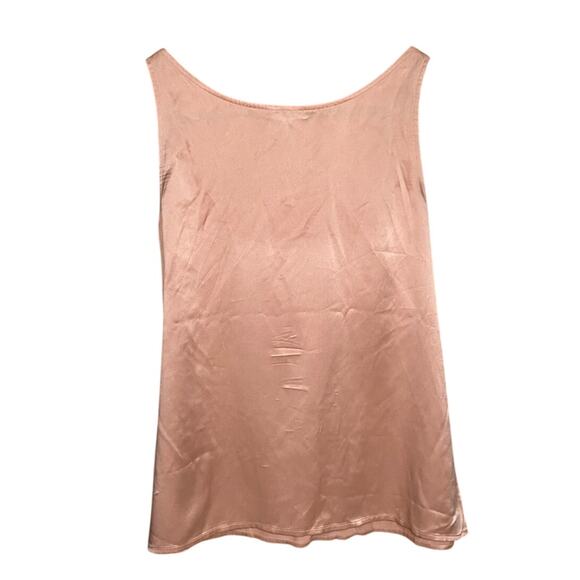 Eileen Fisher Silk Georgette Crepe Tank Top - Pink Rose size S - Picture 2 of 9